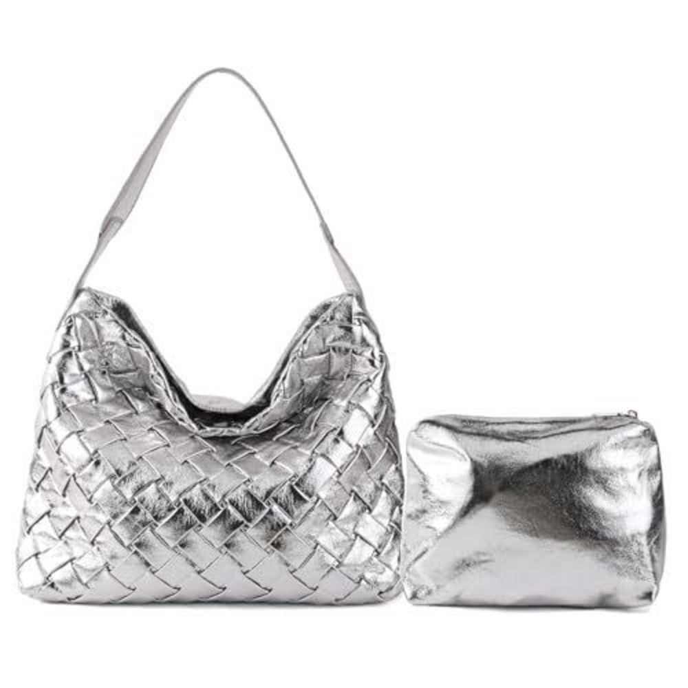 Classic Boston Satchel Woven Vegan Textured Handbags Female Satchel Messenger